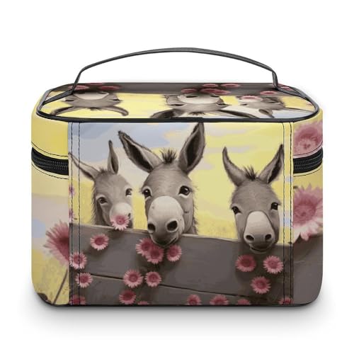 Foldable Travel Luggage Bag for Men And Women, Dry And Wet Separation Portable Travel Luggage Bag, Donkey And Flower Printed Waterproof Sports Luggage Bag, Fitness Bag3