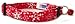 Breakaway Cat Collar in Christmas Red Snowflakes (Handmade in the U.S.A.)