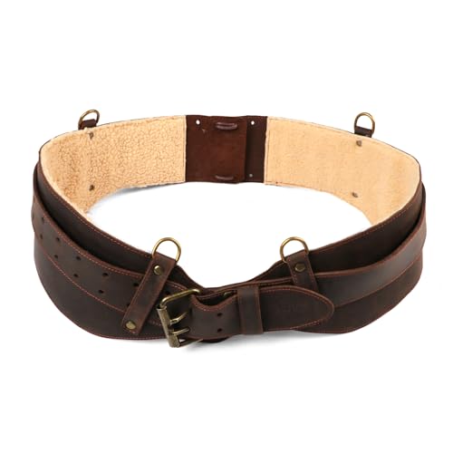 Tourbon Leather Logging Belt Kit Faux Fleece Padded Tool Belts Loggers Felling Belt System for Tree Cutting Electricians Construction Workers Adjustable Waist Fits 33"-47" by TOURBN - Image 9