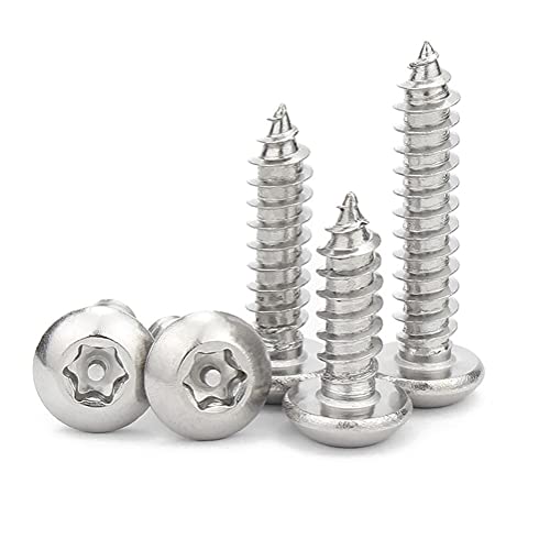 ANSIEDIO Self Tapping Screws Torx Round Head Wood Screws Stainless Steel Security Screw, M2.9×13mm,100 pcs