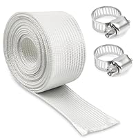 Tina.Win Abgasschlauch 35mm FüR Stromerzeuger Mit 2 Clips Fiberglass Sleeving，Fiberglass Sleeving Abgasrohr FüR Notstromaggregat, Lufterhitzer, Standheizung, Air-Klimaanlage（2m）