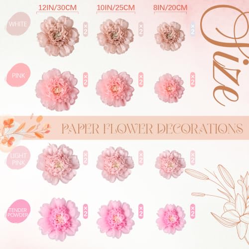 Image of Cholemy 24 Pcs Tissue Paper Flowers