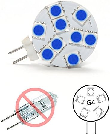Marine LED G4 Bipin Bulb- Side pin - 9 LED's - Blue