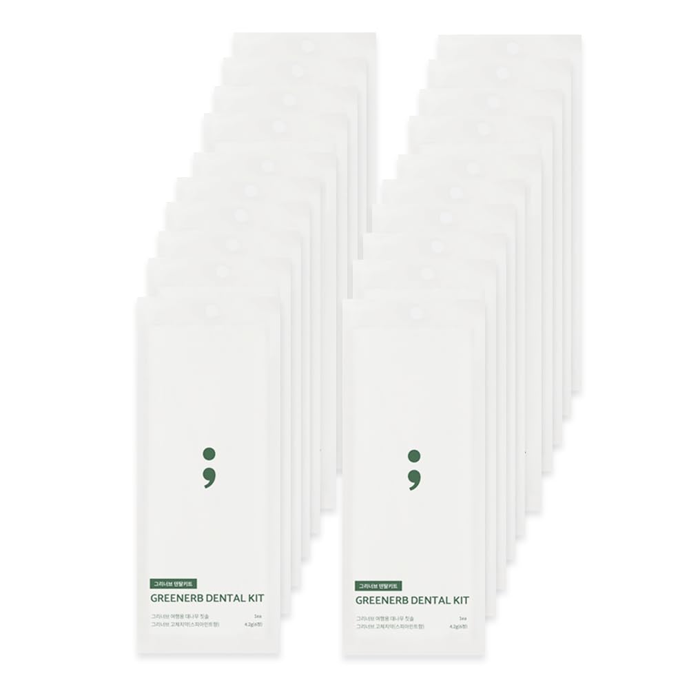 Greenerb Dental Kit - Eco-Friendly Bamboo Toothbrush Solid Toothpaste Tablets Travel Zero-Waste Oral Care Set