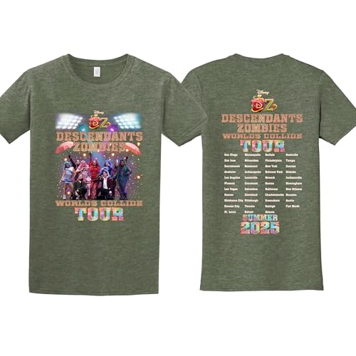 De-scendants Music Zo-mbies Worlds Collide Summer Tour Graphic Tee – Fantasy Concert Style Unisex Shirt Multi2