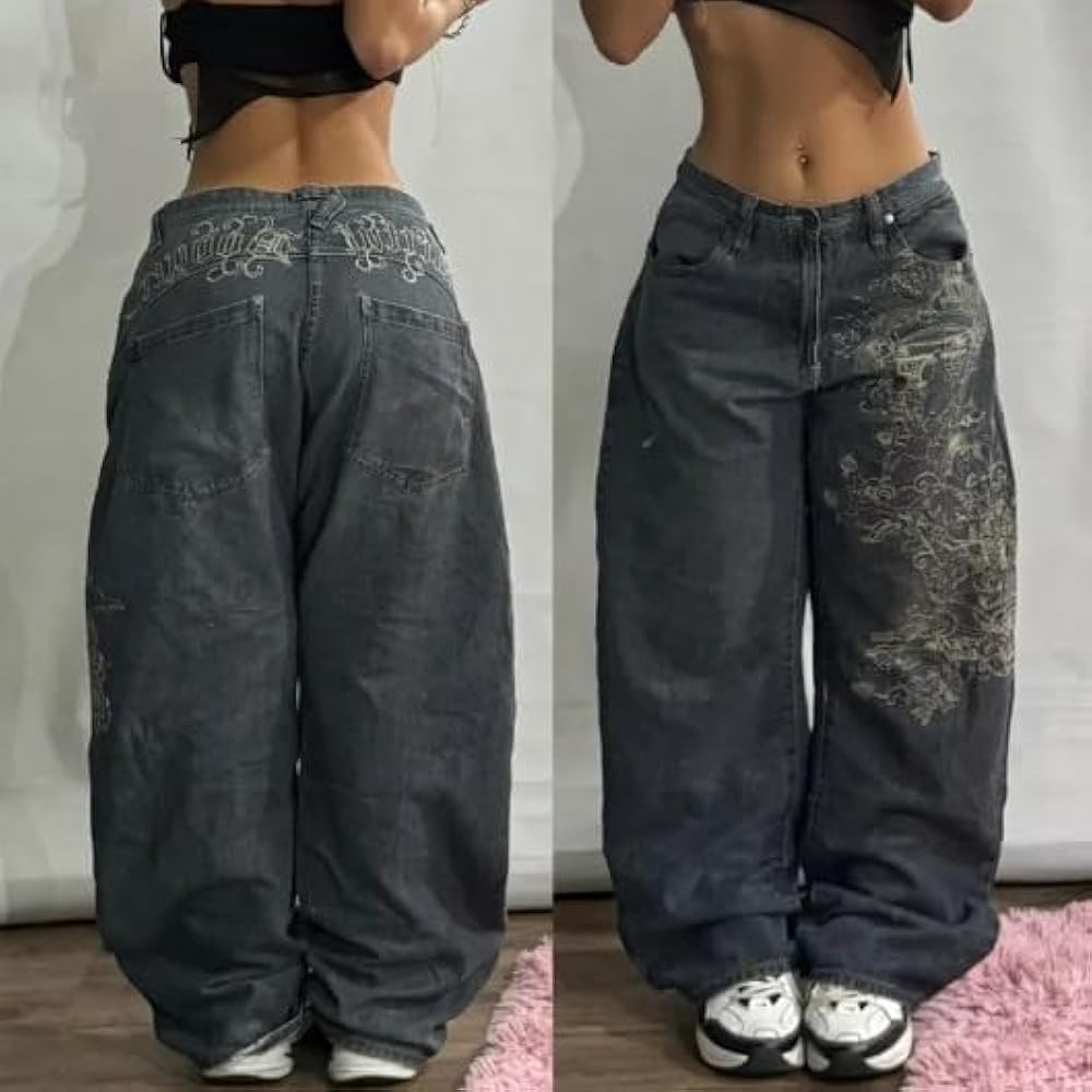 パンツ 1990s vintage y2k vintage baggy denim Vintage Y2K Wide Leg Jeans: Distressed Baggy Denim, 90s