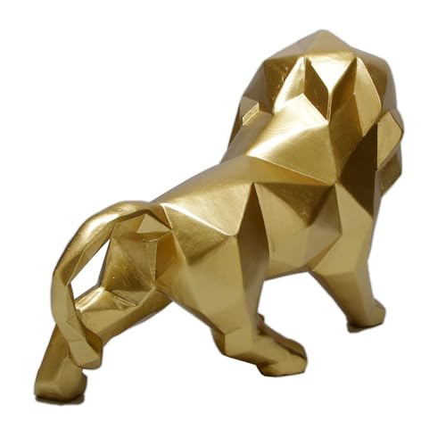 Escultura León Dorado Abstracta Geométrica para Decoración miniatura 4