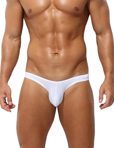 Men's Sexy Briefs, Low Waist three-dimensional Bikini underwear White