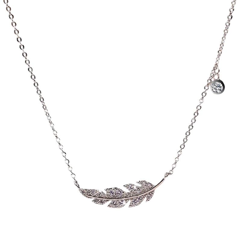 Chaîne de clavicule féminine délicate en argent 925 et zircon brillant