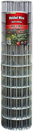 YARDGARD 2 in. x 4 in. Mesh Welded Wire Fence Roll, 48 in. x 50 ft., 14-Gauge Galvanized Steel Fence for Animal Enclosures, Garden Protection and Property Fencing, Rabbit Control an Utility Fence