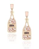 Bachelorette Earrings for Bride - With Delicate Beaded & Champagne Dangle Drop Earring For Woman Bachelorette Party Accessories Bridal Shower Gift for Bride to Be