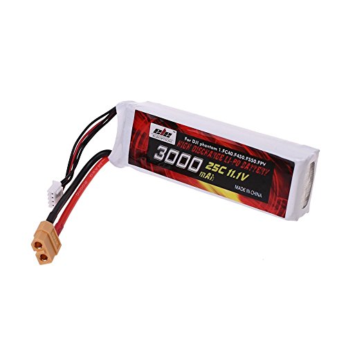 Jian Ya Na 3S 3000mAh 11.1V 3.0Ah Lipo batterie de remplacement 25C XT60 Fiche pour DJI Phantom 1 FC40 F450 F550 FPV 1 paquet