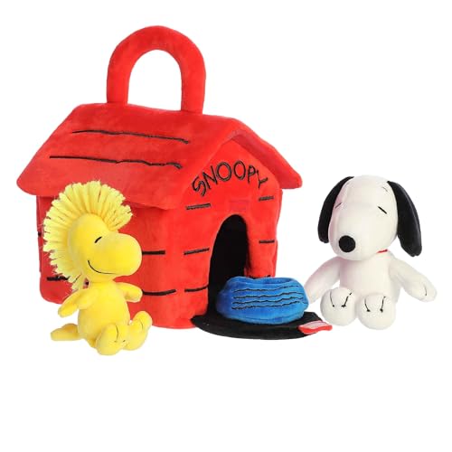 Aurora® Adorable Peanuts® Snoopy's Dog House Playset Stuffed Animal - Officially Licensed Toys for All Snoopy Fans - Nostalgic Gift for Adults and Birthday Celebrations - Multicolor 7 Inches by Aurora - Image 6