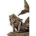 Top Collection Daydreaming Mermaid Statue- Hand-Painted Decorative Thinking Mermaid Sculpture with Antique Bronze Finish Look- 6.75-Inch Collectible Fantasy Figurine
