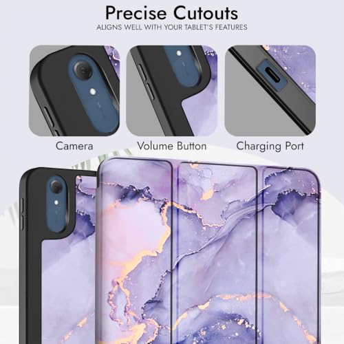 Image of Robustrion Case for Moto Pad 70 Pro 13 inch Cover Case with [Pencil Holder] [Soft Flexible Case] for Motorola Pad 70 Pro 13 inch Cover Case [Auto Sleep Wake Support] - Marble Lilac