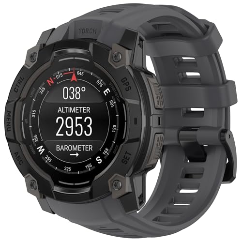 Garmin instinct 3 45mm 50mm �r���v�o���h ���f�B�[�X �����Y �\�t�g�V���R�������p�o���h �X�g���b�v ���X�g�o���h �u���X���b�g Garmin instinct 3�X�}�[�g�E�H�b�`�p (�O���[�A50mm)