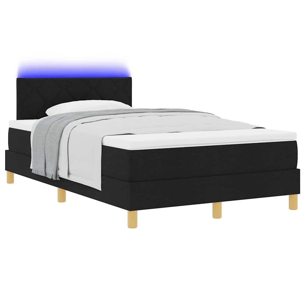 Łóżko z oświetleniem LED nowoczesne 120x190 cm Czarny