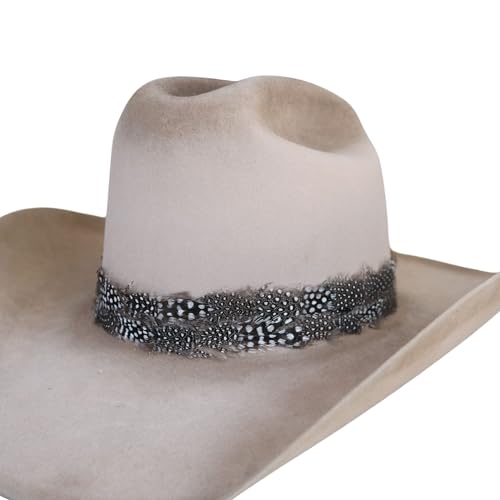 Western Feather Hat Band – Adjustable Cowboy Hat Band for Men & Women – Feathered Hat Accessory for Western Style Black