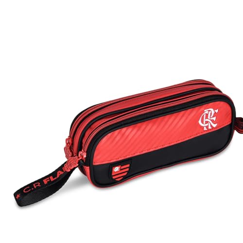 Mochila Costas com Lancheira e Estojo Flamengo Kit Escolar Time Futebol