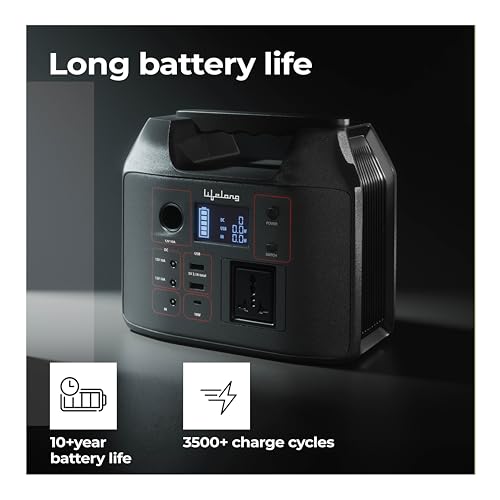 Image of Lifelong 256Wh LiFePO4 Portable Power Station - 10-Year Battery Life, 230V 50Hz, Power 6 Appliances at Once, Fast Charging, Home & Outdoor Use