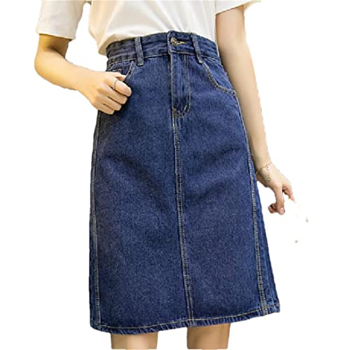 Jupe crayon en jean femme Adhdyuud bleu taille 52 en denim confortable