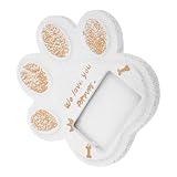 ERINGOGO Pfotenförmiger Haustier Gedenkstein 15 X 15cm aus Metall Wetterfester Grabstein für Hunde und Katzen im Garten Langlebiges Trauergeschenk für Draußen und Drinnen