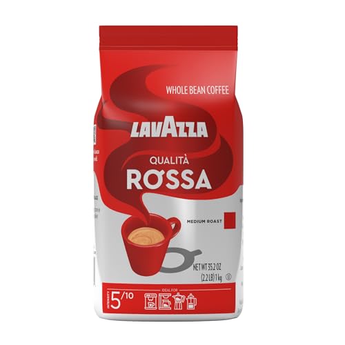 Lavazza Qualità Rossa Whole Bean Coffee, Medium Roast, Arabica and