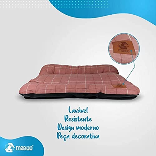 Cama Para Cachorros Colchonete Pet Reforçado Mabuu Pet (Grande, Rosa Com Linhas)