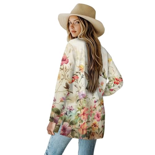 Image of Womens Open Fron Cardigan Sweaters Long Sleeve Tops Daily Coats