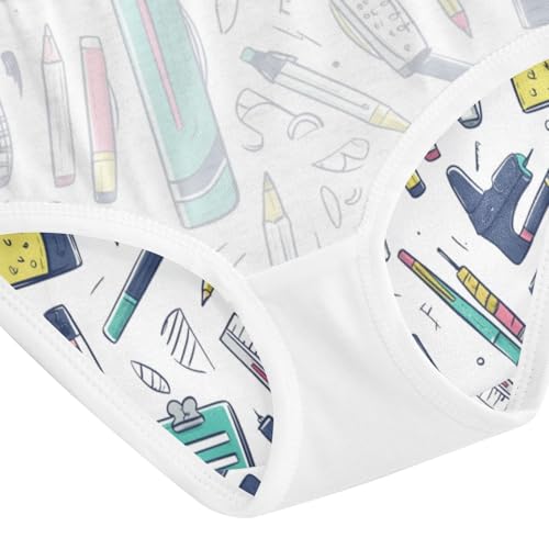ZZKKO Study Stationery Pencil Girls Underwear Toddler Panties for Girls Comfort Brief Size 8Y4