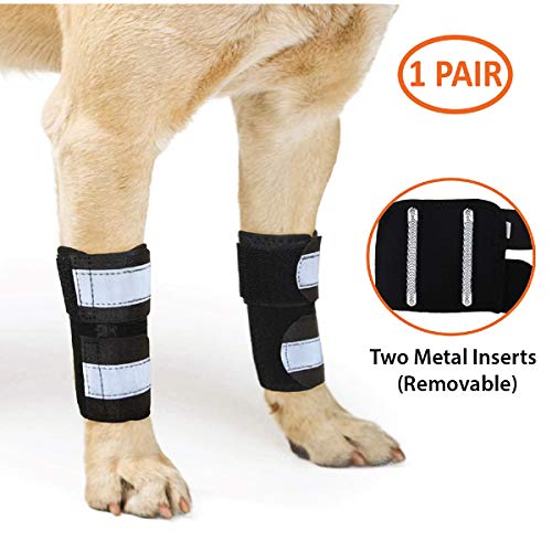 NeoAlly Pair of Dog Canine Front Leg Compression Brace with Metal Strips Support