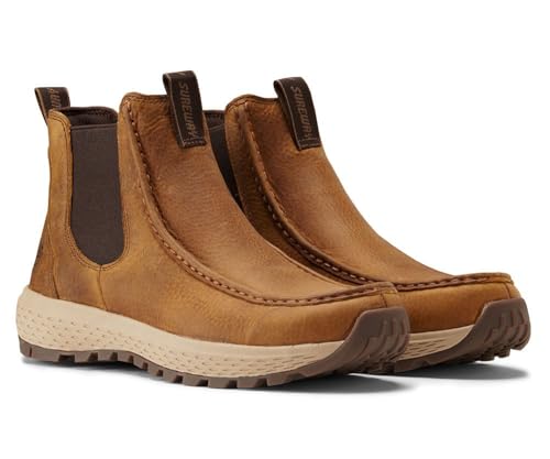 Image of SUREWAY Men's Slip On Work Boots,Rugged Moc toe Casual Chelsea Shoes