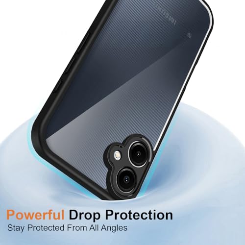 Image of Kapa Hawkeye Clear Slim Tough Back Cover for Samsung Galaxy F70e 5G | Camera Lens Protector Anti Yellow Shockproof Clear Hybrid Case Cover (Black Sides)