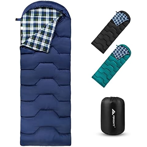 Forceatt Sleeping Bag, 18℉-50℉ Flannel Sleeping Bags for Adults Cold Weather, Water-Resistant Camping Sleeping Bags with Carry Bag Great for Backpacking, Indoor, Outdoor in 4 Seasons Use Cover