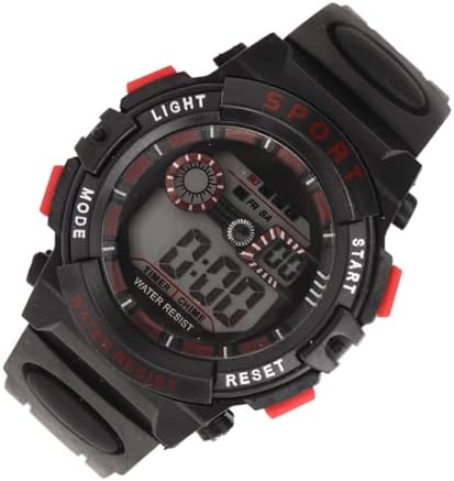 Jiawu Men Electronic Digital Sports Watch Swimming Alarm Luminous Multi Functional Outdoor Watch for Men Students (Black Red) — view 6