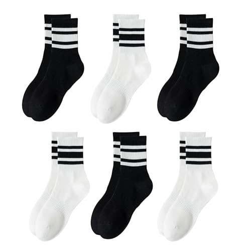 Image of VWU Women Men Crew Socks Cotton Dress Socks Ankle Neutral Casual Gilr Boy Solid Color Crew Socks SIze 5-12