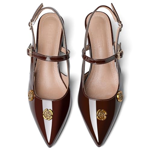 Heels for Women Block Chunky Platform High Heels Closed Pointed Toe Ankle Strap Dressy Comfortable Formal Dress Pump Shoes