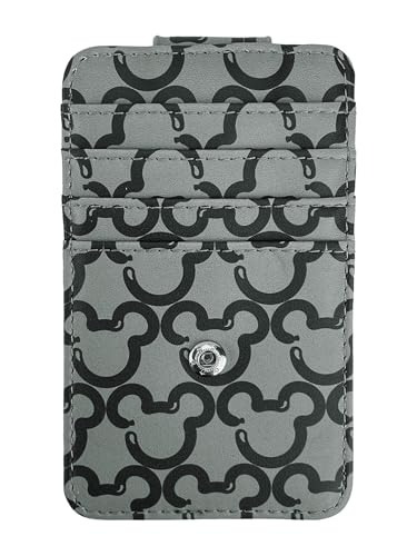 Image of Disney Card Holder Women Slim Wallet Small Mickey Mouse Gray