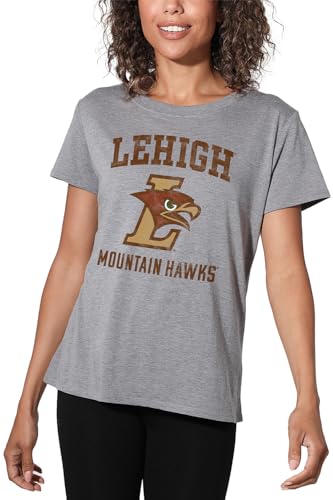 Lehigh University Official Mountain Hawks Logo Women's Loose T-Shirt, Athletic Heather, X-Large