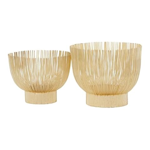 Deco 79 Gold Decorative Bowls Set Cover