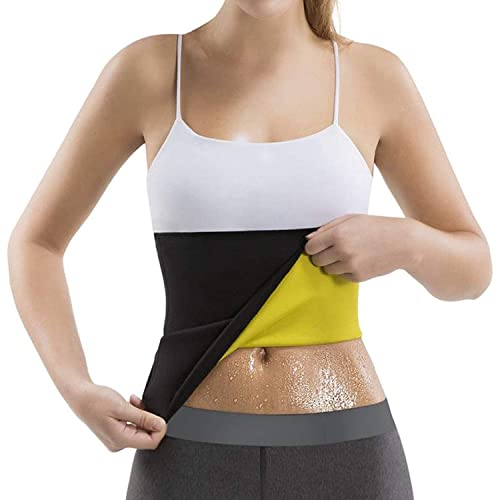 Image of Da Herbs Fat Burner Belt Weight Loss Hot Slimming Belt for Men II Women Belly Sweat Slim Belt Neoprene II Weight Loss Tummy Reducer Body Shaper (Black & Yellow)