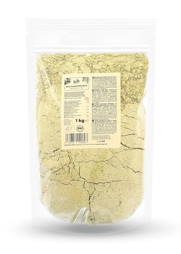 KoRo - Bio Hanfprotein 1 Kg - Pflanzliches Eiweißpulver mit Natur Geschmack ohne Zuckerzusatz aus 100% biologischem Anbau