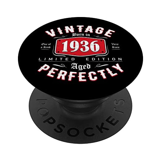 Regalo 86 años Cumpleaños Hombre Mujer - Vintage 1936 PopSockets PopGrip Intercambiable