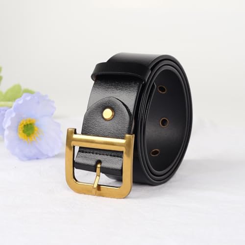 Image of Aurolran Women's Fashion Classic Metal Buckle Leather Belt with Jeans Dress