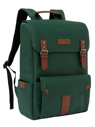 Image of FUR JADEN Anti-Theft Laptop Backpack I Camera Backpack Bag I Men Women I In-Built Tablet Sleeve I Padded Grab Handle I Breathable Air-Mesh (D.Green)