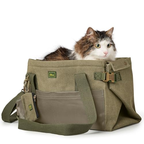 HUNTER Madison 2-in-1 Tragetasche & Decke für Hunde und Katzen, praktisch für unterwegs und auf Reisen Farbe Khaki, Größe one-Size