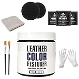 Leather Hero Leather Color Restorer & Applicator- Repair, Recolor, Renew Leather & Vinyl Sofa, Purse, Shoes, Auto Car Seats, Couch-4oz(Dark Brown)