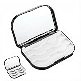 Eyelash Storage Case, 3 Layer False Eyelash Travel Case Fake Eye Lash Cases with Mirror Makeup Storage Box Empty Cosmetic Organizer Box Lash Packaging Can Store 3 Pairs (Black)