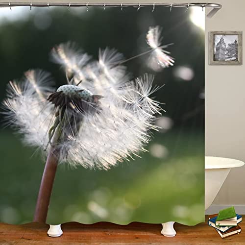 Rideau de douche imperméable anti-moisissure pissenlit 165x200cm