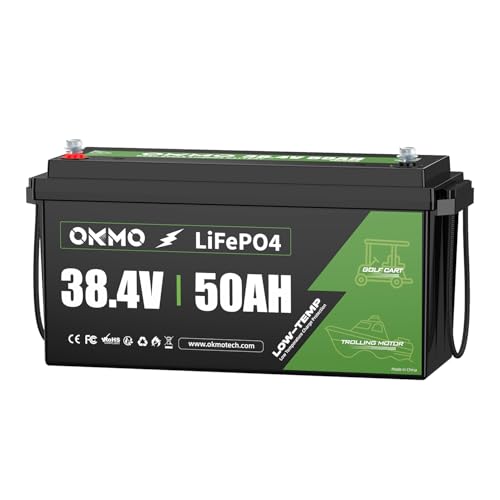OKMO 36V 50Ah Trolling Motor LiFePO4 Lithium Battery with 100A BMS...